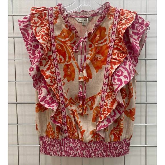 Haut Sans Manches Self Esteem Pour Fille – Coton Mélangé Rose Peace Sign – Taille XL
